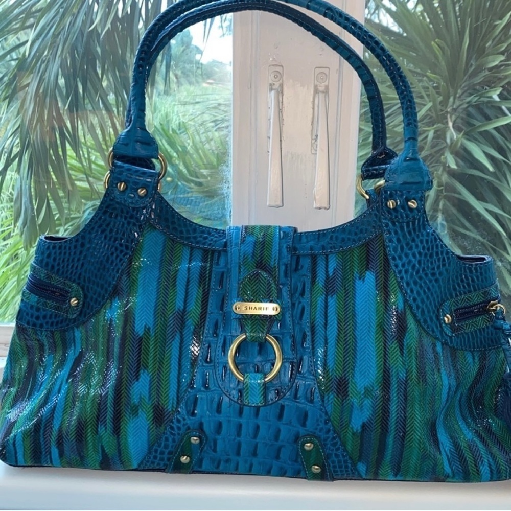 Sharif Vibrant Blue and Green Shoulder Bag